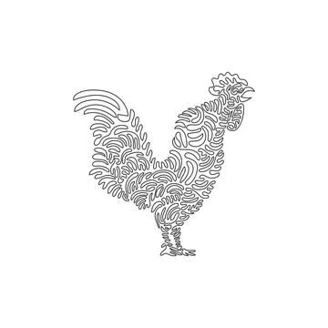 Continuous line drawing design vector illustration of spurs on the rooster Stock Illustration