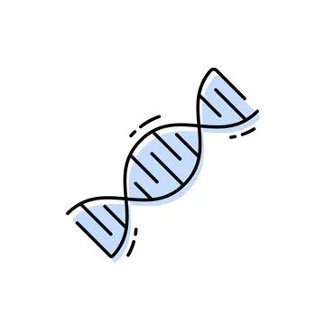 Continuous line drawing. DNA logo on white background for icon, web banner. Stock Illustration