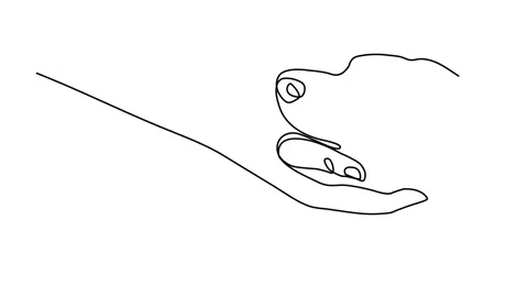 Continuous line drawing Dog posing, hand drawn minimalist style concept Pet frie Stock Footage 146714973