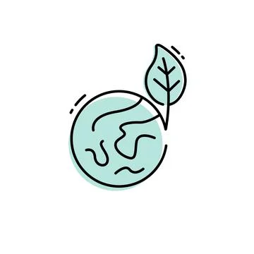 Continuous line drawing. Eco friendly icon on white background Stock Illustration