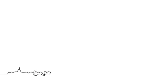 Continuous line drawing of the Eiffel Tower in Paris attractions illustration Stock Footage 131934331