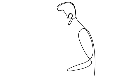 Continuous line drawing embraces Valentine's Day template for your design. Vecto Stock Footage 147860714