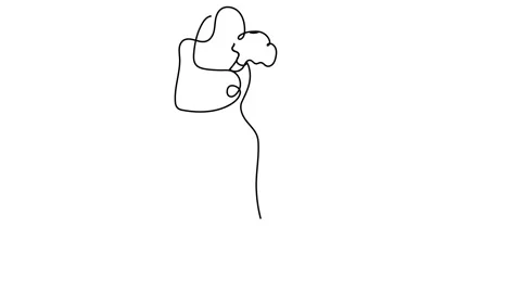 Continuous line drawing embraces Valentine's Day template for your design. Vecto Stock Footage 147860718