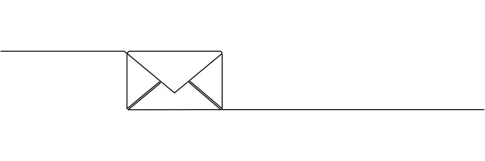 Continuous line drawing of envelope. Vector illustration Editable stroke Stock Illustration