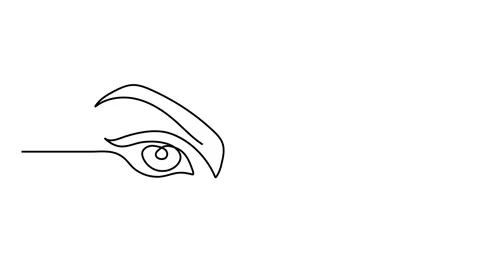 Continuous line drawing of eyes and eyebrows cosmetic vector illustration of Stock Footage 143309813
