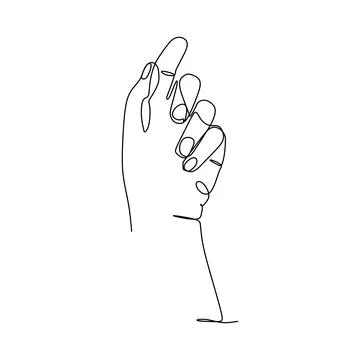 Continuous line drawing of Finger Snapping Hand Gesture Minimal Flat Line Out Stock Illustration