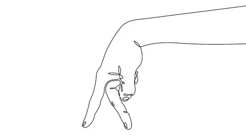 Continuous line drawing Fingers like legs Stock Footage 92122011