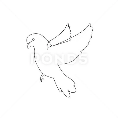 illustration of Dove birds logo for peace concept and wedding design.  Download a Free Preview or High Quality Ado… | Bird silhouette art, Bird  sketch, Bird drawings