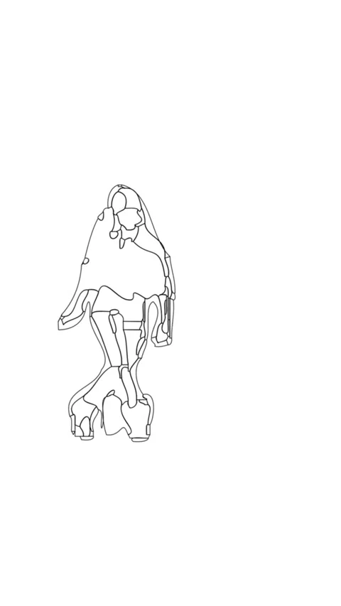 Continuous line drawing of a girl dancin... | Stock Video | Pond5