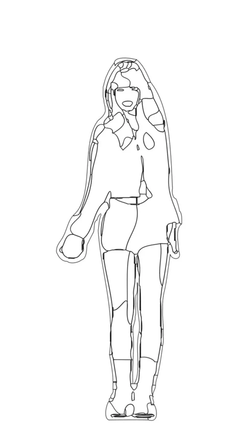 Continuous line drawing of a girl dancin... | Stock Video | Pond5