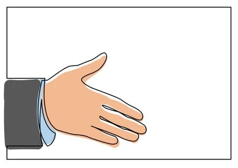 Continuous line drawing of hand greeting gesture Stock Illustration