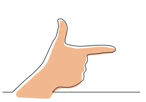 Continuous line drawing of hand showing direction Stock Illustration