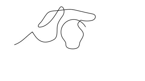 Continuous line drawing. Hands palms together with light bulb. Vector illust Stock Footage 143309876