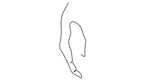Continuous line drawing. Hands palms together. Vector illustration Stock Footage 146714972