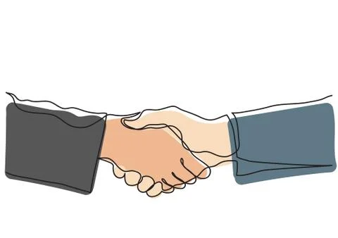 Continuous line drawing of handshake Stock Illustration