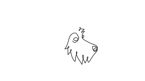 Continuous line drawing of happy dog portrait Stock Footage 145888732