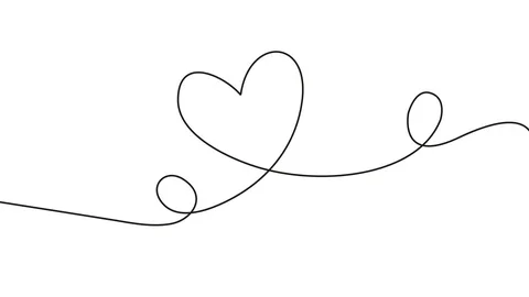 Continuous line drawing of heart sign label Stock Footage 111962622