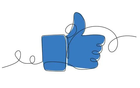 Continuous line drawing of like icon. Illustrazione stock