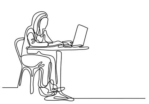 Continuous line drawing of Stock Illustration