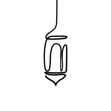 Continuous line drawing of lantern for ramadan kareem. Vector illustration Illustrazione stock