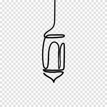 Continuous line drawing of lantern for ramadan kareem. Vector illustration Stock Illustration