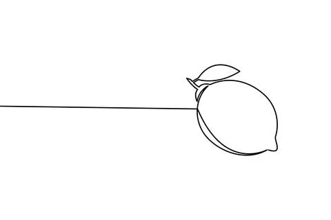 Continuous line drawing of lemons on white background Stock Illustration