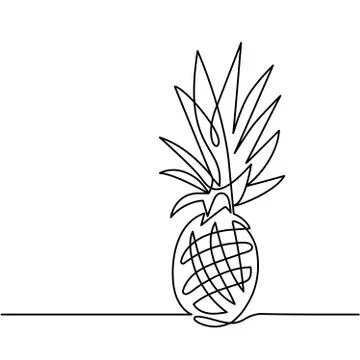 Continuous line drawing of pineapple concept of fruit vector illustration Illustrazione stock