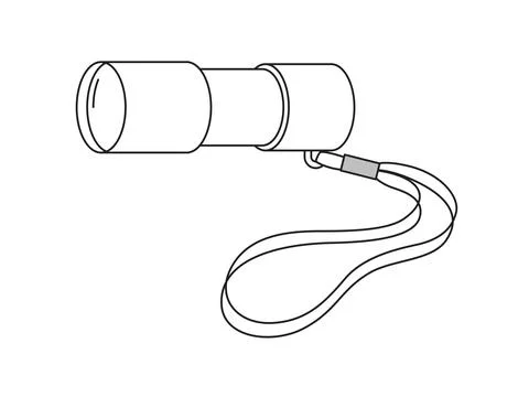 Continuous line drawing of pocket flashlight Illustrazione stock