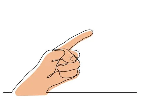 Continuous line drawing of pointing finger gesture Stock Illustration