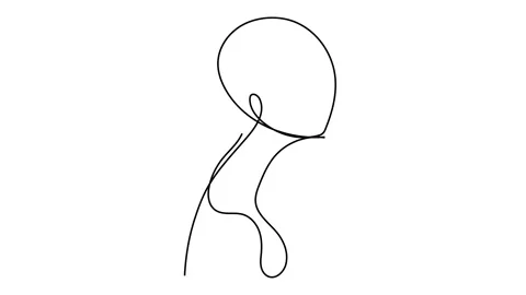 Continuous line drawing of Portrait of a Beautiful Woman's face. The Concept of  Stock Footage 145888737