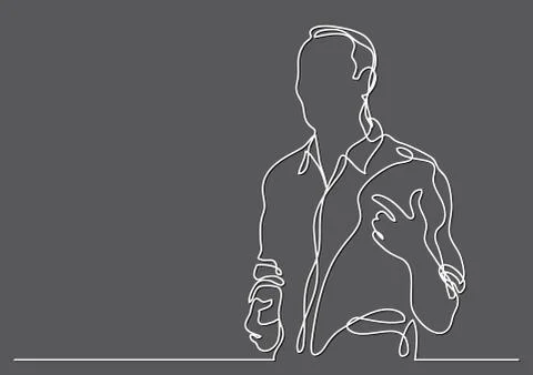 Continuous line drawing of presenter Stock Illustration