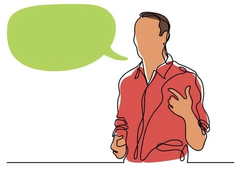Continuous line drawing of presenter Stock Illustration