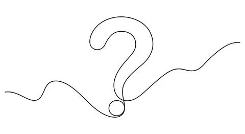Continuous line drawing of question mark minimalist style Stock Illustration