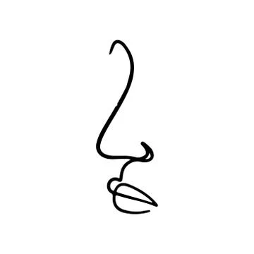 Continuous line, drawing of set faces and hairstyle, fashion concept, woman beau Stock Illustration
