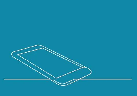 Continuous line drawing of smartphone Stock Illustration