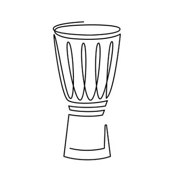 Continuous line drawing of Snare Drum vector icon. Musical instrument single Illustrazione stock