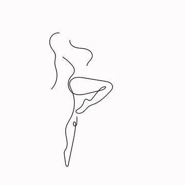 Continuous line drawing of a woman's body. Vector illustration. Stock Illustration