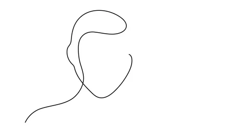 Continuous line drawing. Young couple drinking coffee. Vector illustration Stock Footage 147971989