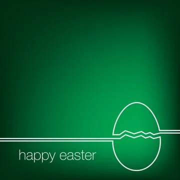 Continuous line Easter egg card in vector format. 스톡 일러스트