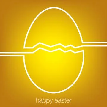 Continuous line Easter egg card in vector format. 스톡 일러스트