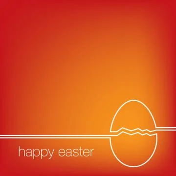 Continuous line Easter egg card in vector format. 스톡 일러스트