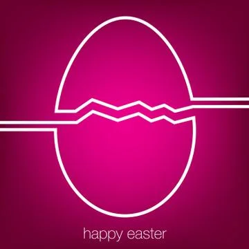 Continuous line Easter egg card in vector format. 스톡 일러스트