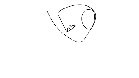 Continuous line, face drawing and hair style, fashion concept, simple woman beau Stock Footage 143528597