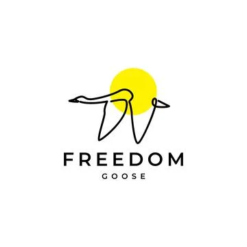 Continuous line flying goose logo design Stock-Illustration