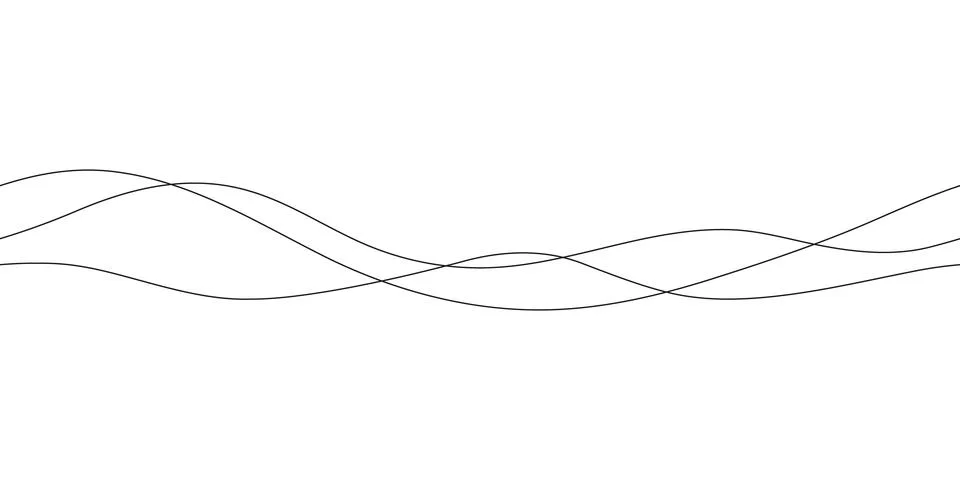 Continuous line in form curve wave, seamless abstract pattern. Wavy striped.. Stock Illustration