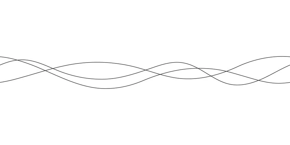 Continuous line in form curve wave, seamless abstract pattern. Wavy striped.. Illustrazione stock