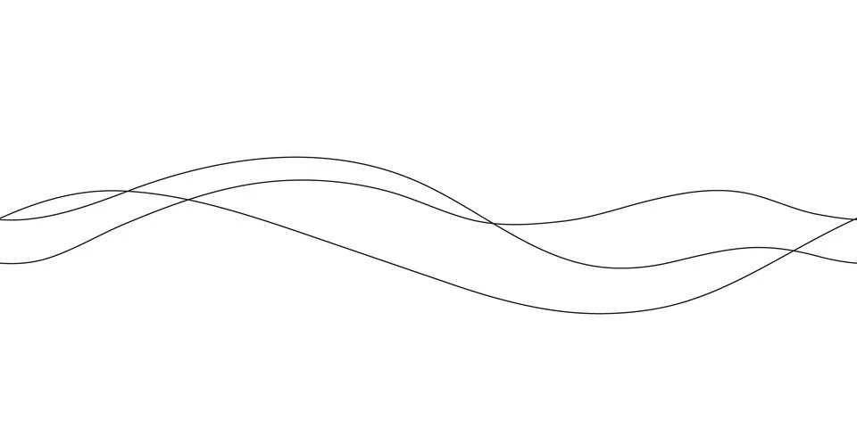 Continuous line in form curve wave, seamless abstract pattern. Wavy striped.. Stock Illustration
