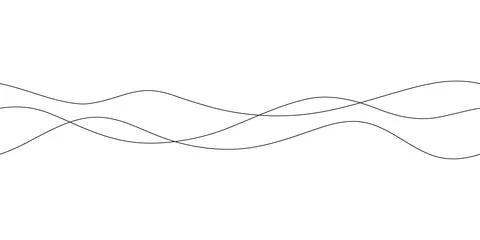 Continuous line in form curve wave, seamless abstract pattern. Wavy striped.. Stock Illustration