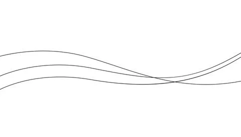 Continuous line in form curve wave, seamless abstract pattern. Wavy striped g Stock Illustration