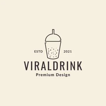 Continuous line fresh drink bubble boba logo design vector graphic symbol i.. Ilustración de archivo